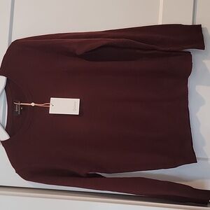 NWT QUINCE MONGOLIAN CASHMERE BURGUNDY SWEATER SZ.M